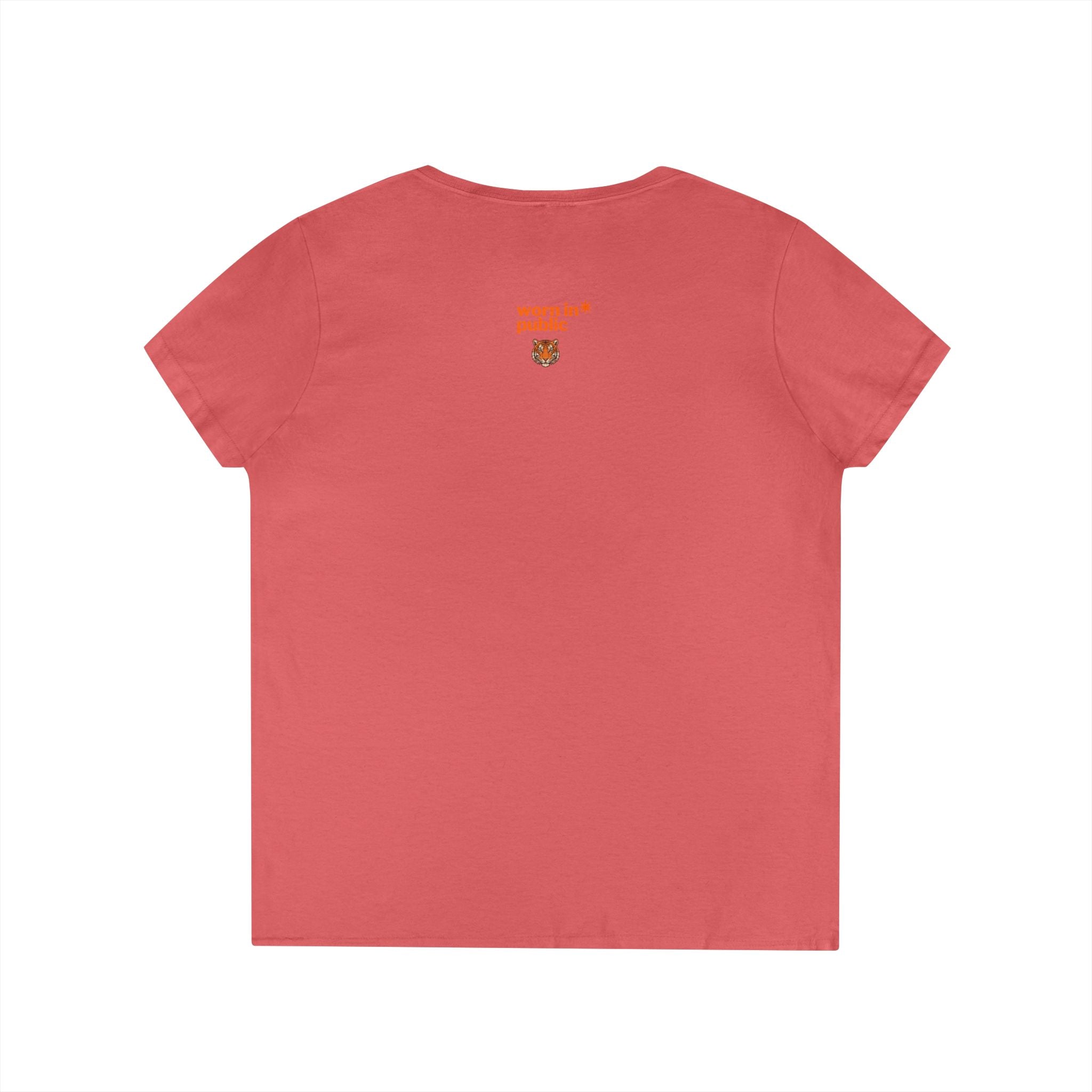 Kitten or Tiger? V-Neck T-Shirt | Cute Cat Illustration Pastel Graphic Tee