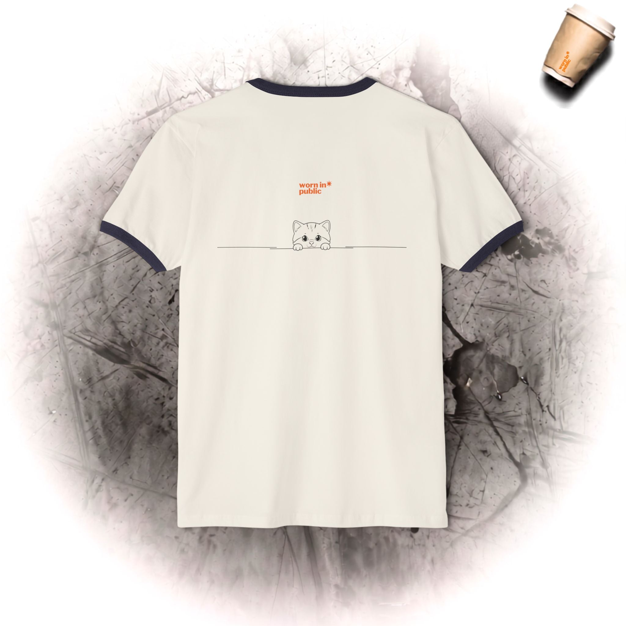 3 Kätzchen voller Niedlichkeit Unisex Ringer-T-Shirt | Süßes Katzen-Grafik-T-Shirt