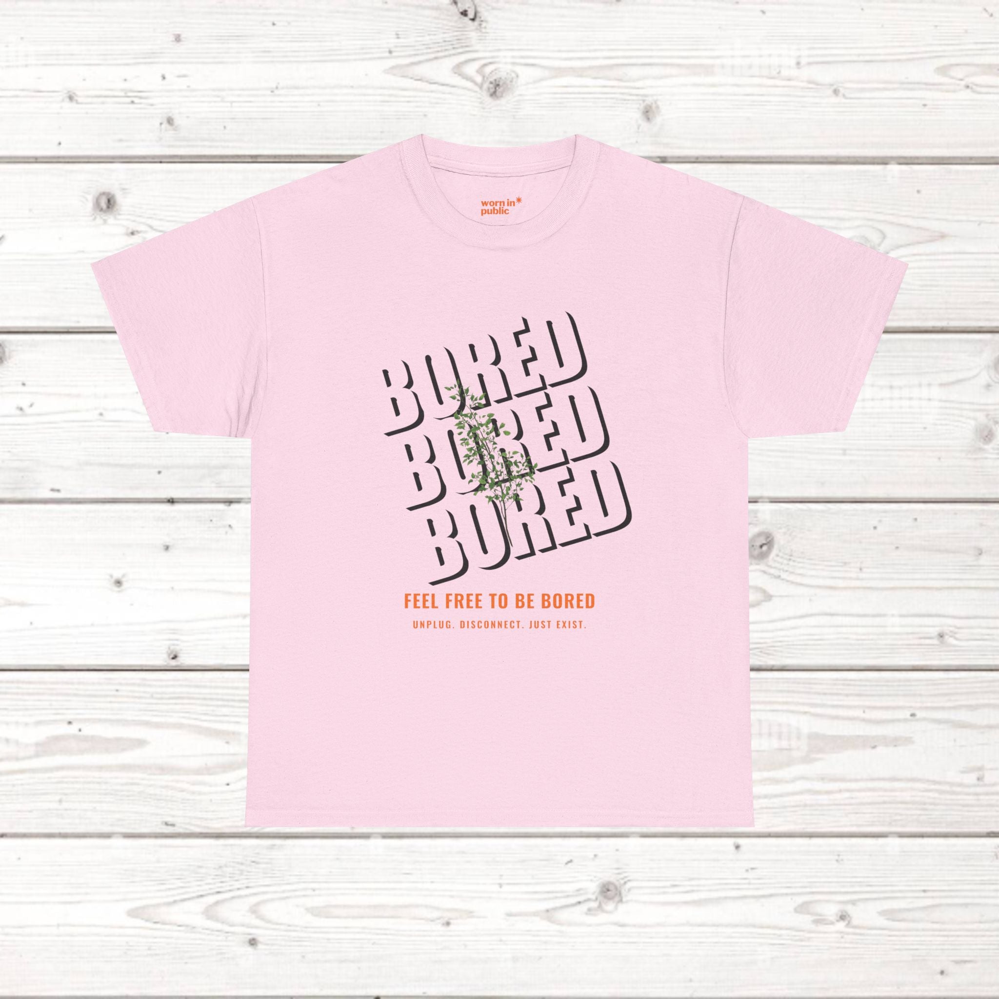 Feel Free to Be Bored Unisex Botanical T-Shirt | Anti-Hustle Grafik-T-Shirt