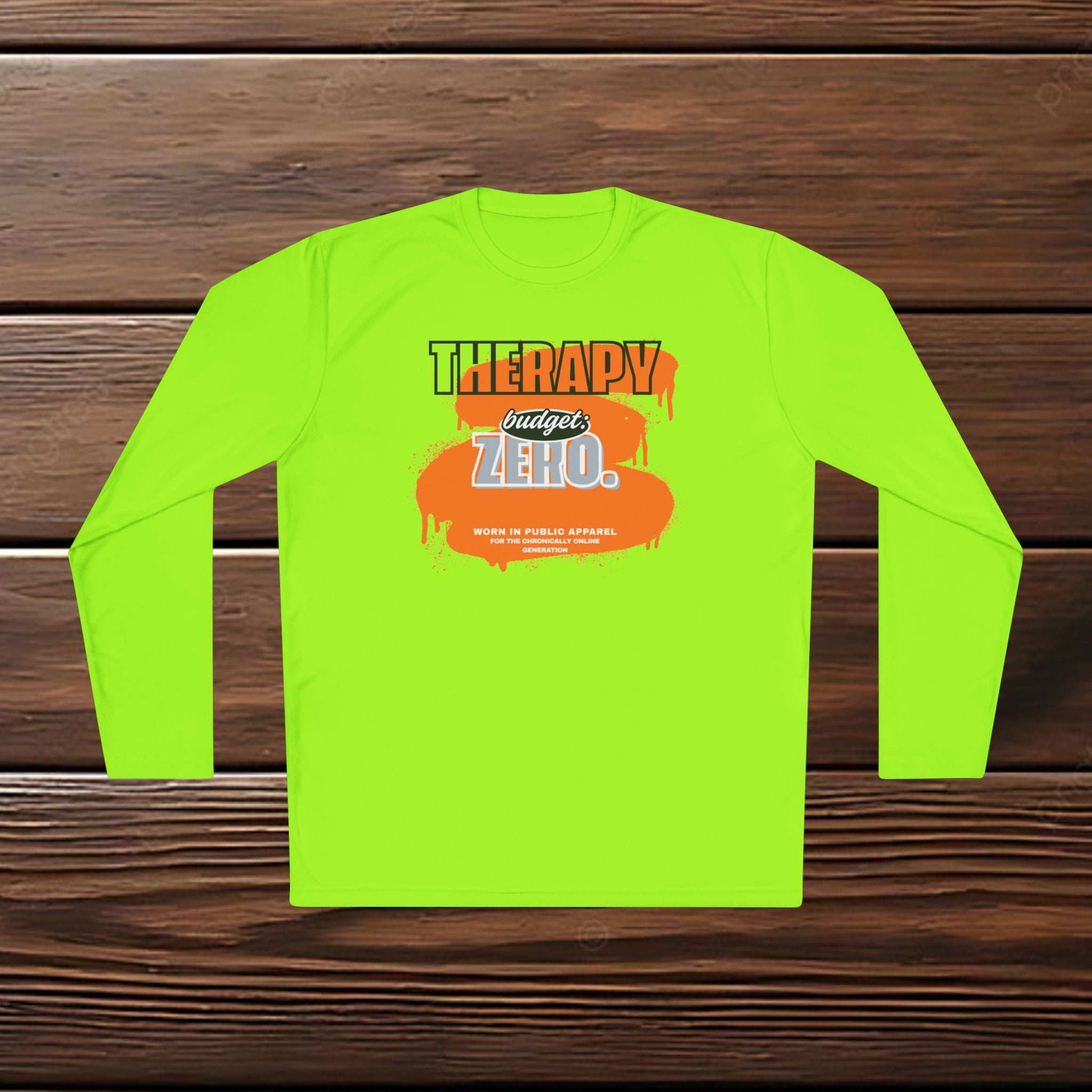 Therapy Budget Zero Long Sleeve Tee | Funny Mental Health Humor Shirt