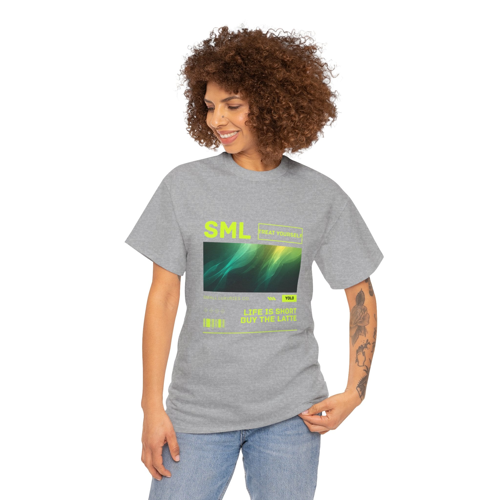 Luxuries of Life Neon Abstract Wave T-Shirt | Barcode Graphic Tee