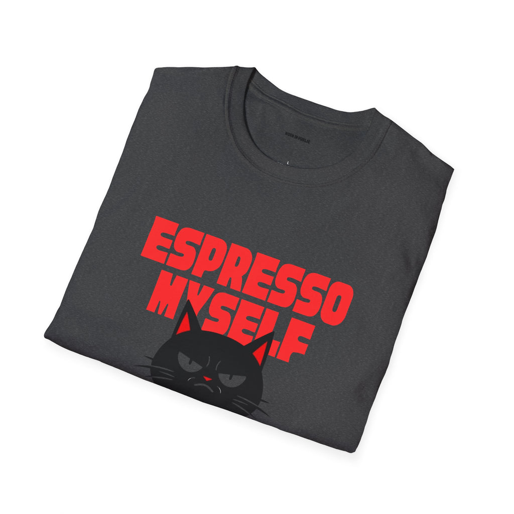 Espresso Myself Cat T-Shirt | Funny Coffee Addict Graphic Tee