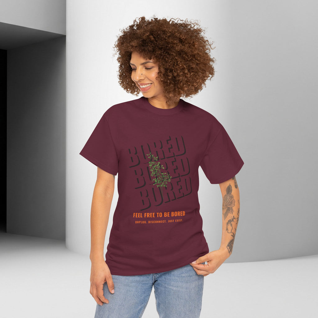 Unisex Botanical Tee — "Feel Free to Be Bored" Graphic T-Shirt