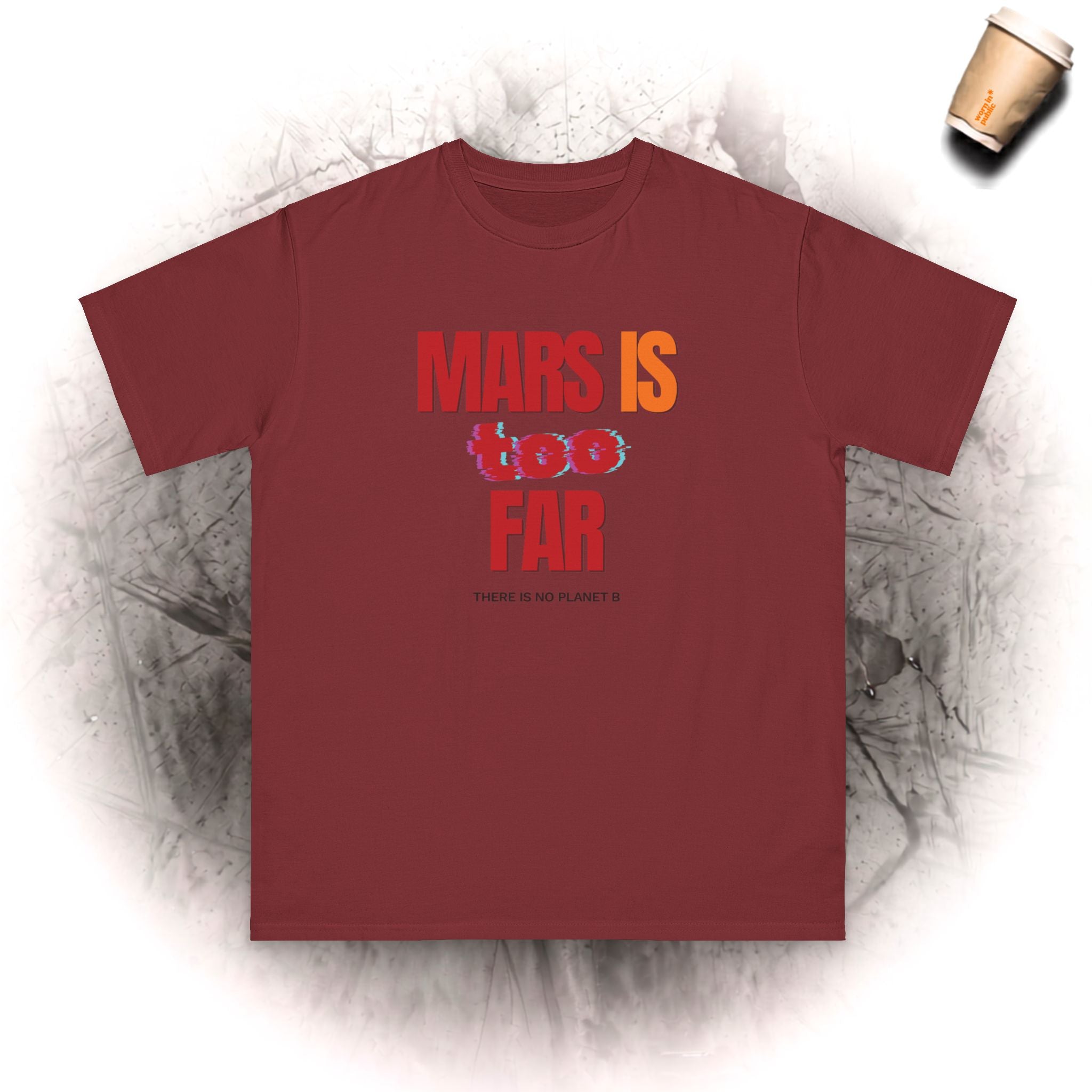 Mars Is Too Far BIO T-Shirt – Retro Weltraum Grafik T-Shirt