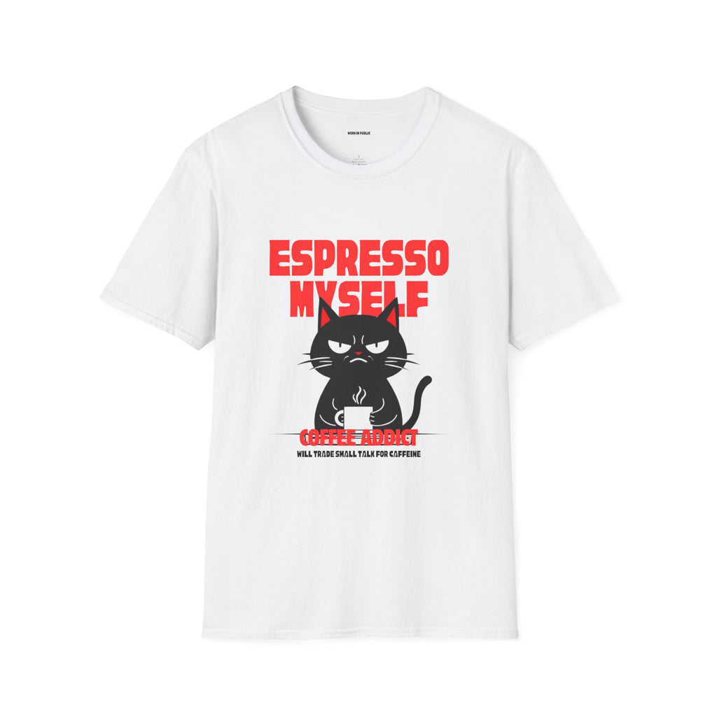 Espresso Myself Cat T-Shirt | Funny Coffee Addict Graphic Tee