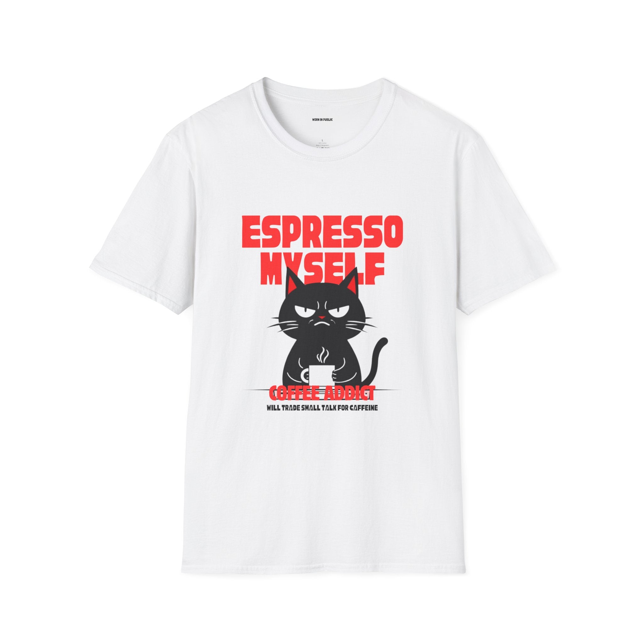 Espresso Myself Cat T-Shirt | Funny Coffee Addict Graphic Tee