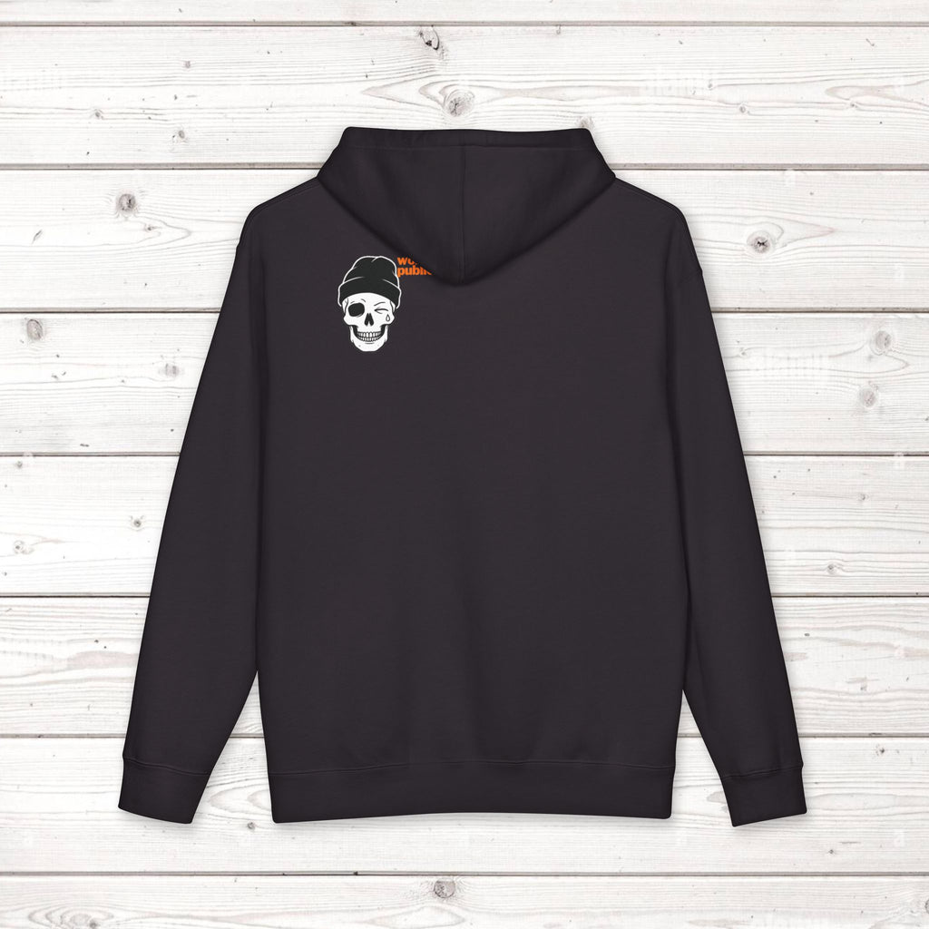 Too Tired To Care Skull Hoodie | Funny Sarcastic Graphic Sweatshirt for the Exhausted