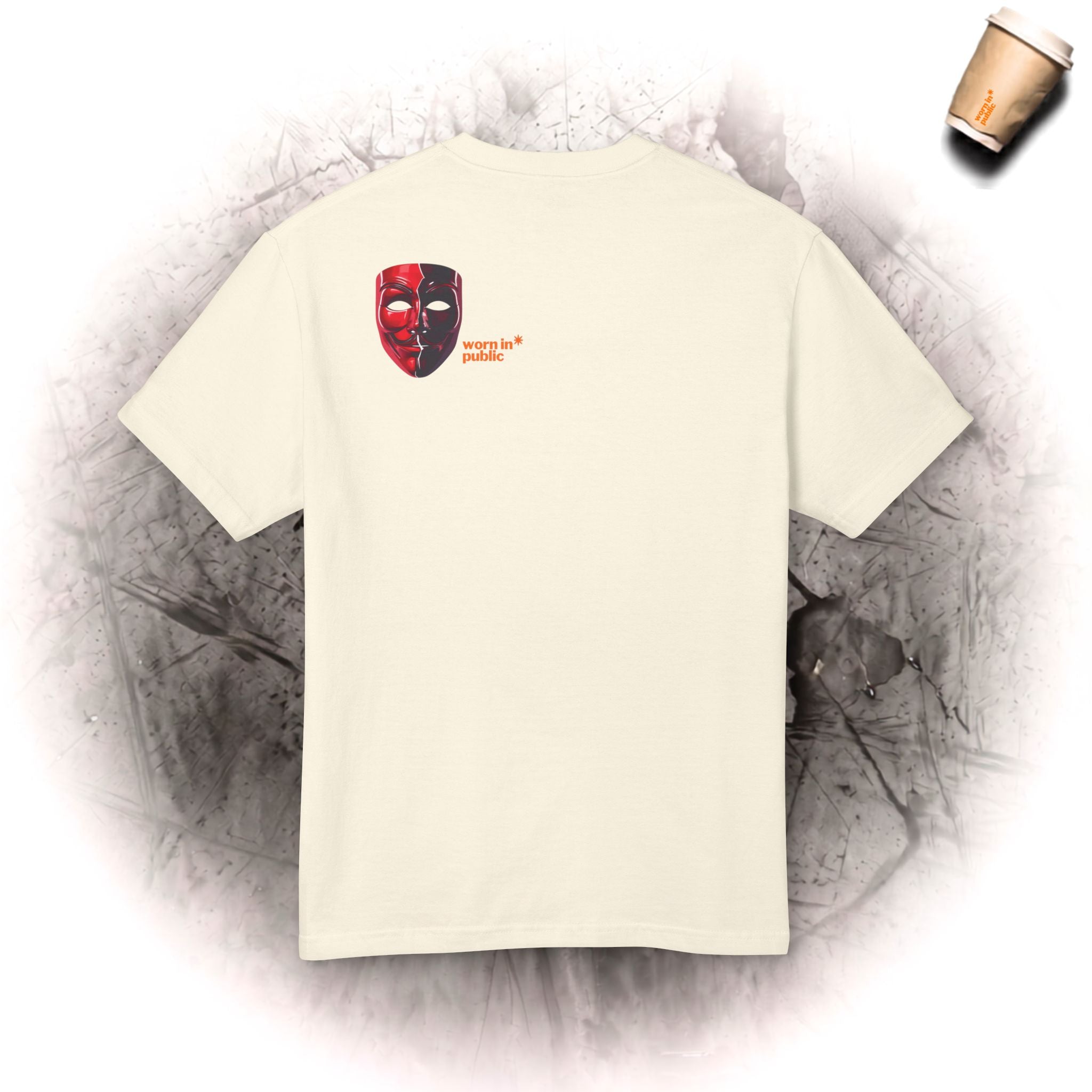 Hypocrisy Is Enemy Graphic Tee — Red Mask Statement T-Shirt
