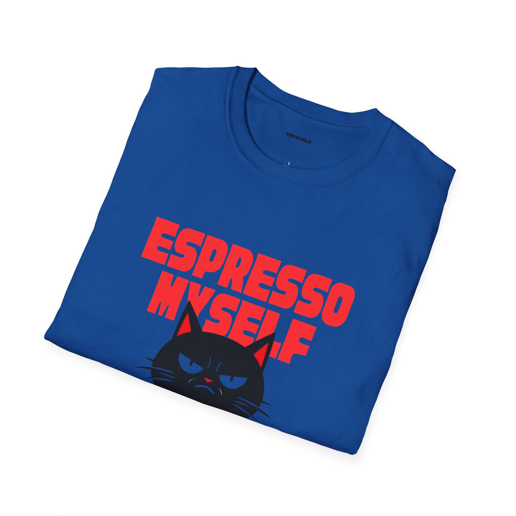Espresso Myself Cat T-Shirt | Funny Coffee Addict Graphic Tee