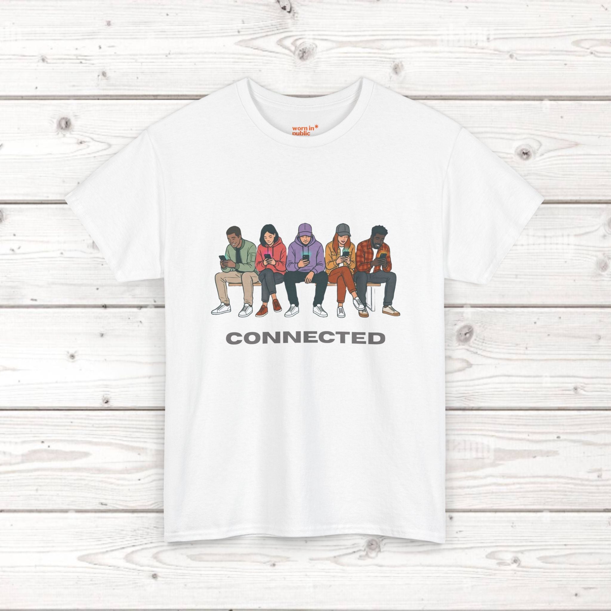 Connected Friends Graphic Tee – Casual Unisex Crewneck Shirt