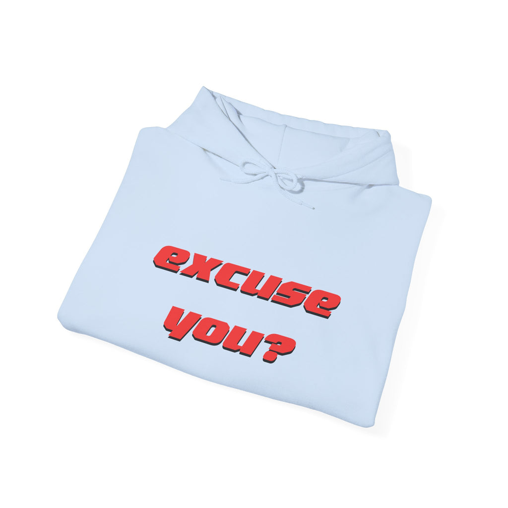 Excuse You? Hoodie | Retro Red Text Graphic Pullover
