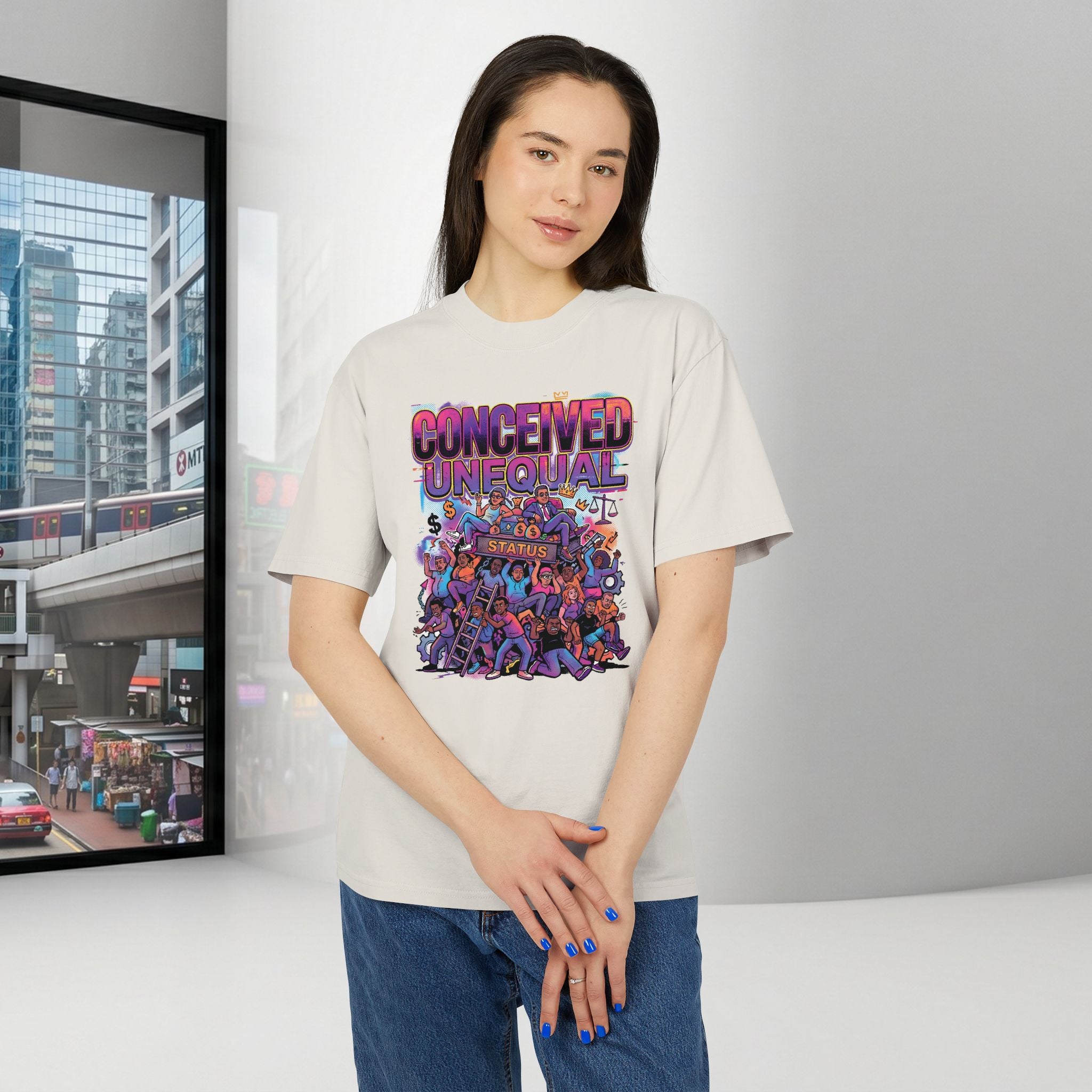 Conceived Unequal | Oversized Boxy Graphic Tee