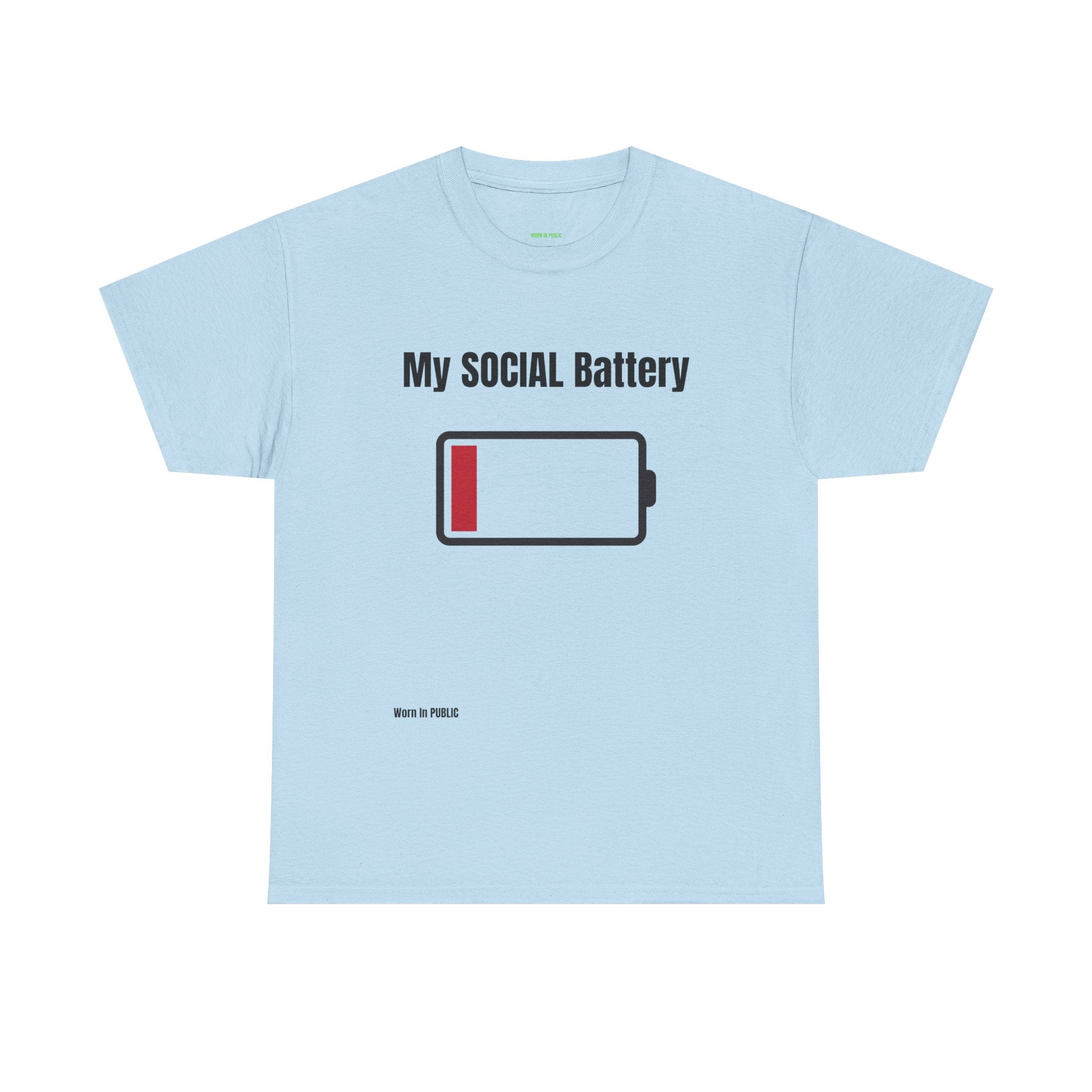 Low Battery Social Battery T-Shirt | Funny Introvert Graphic Tee