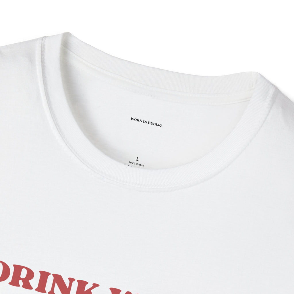 Drink Wine, Scare Easily, Repeat T-Shirt | Funny Smiling Face Graphic Tee