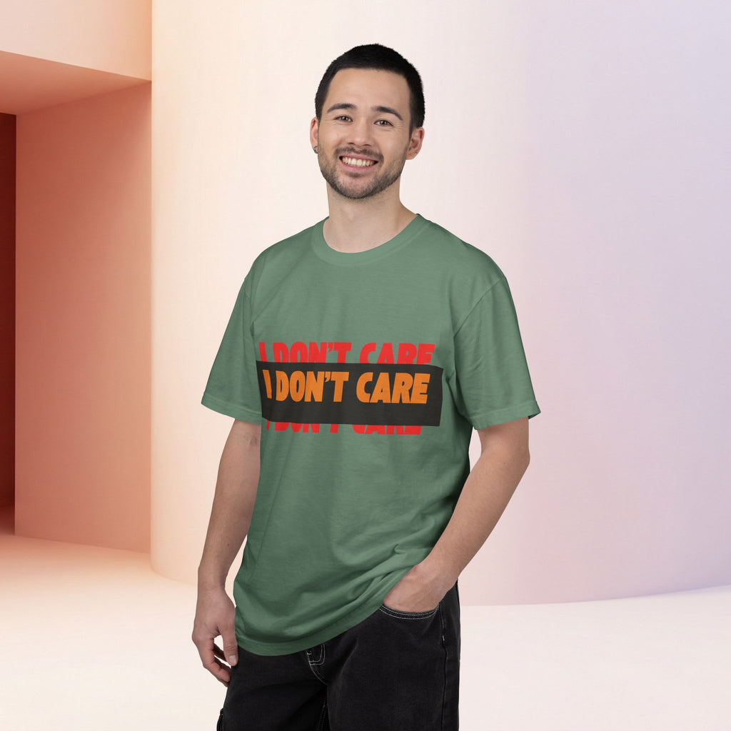 I Don't Care Graphic T-Shirt | Bold Statement Tee with 'I DON'T CARE' Print