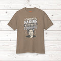 Funny Womens Graphic Tee — "Currently Faking My Adulting Level for Your Convenience" Cotton T‑Shirt