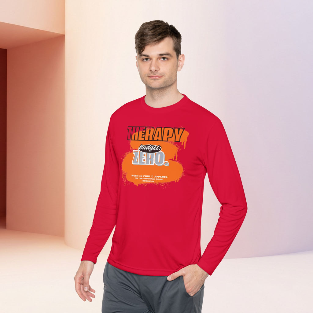 Therapy Budget Zero Long Sleeve Tee | Funny Mental Health Humor Shirt