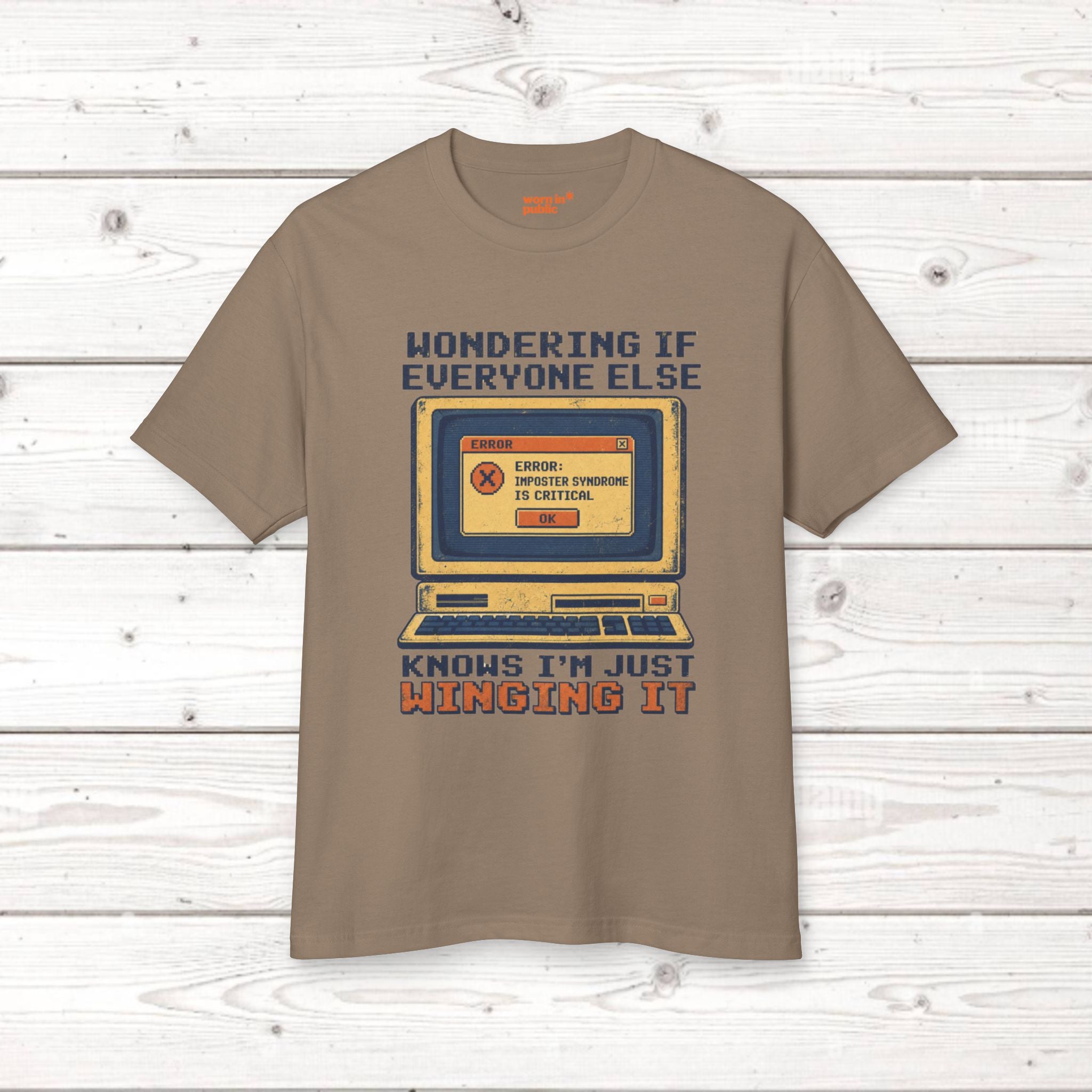 Winging It Retro Computer Unisex Tee — Funny Vintage Tech Graphic T-Shirt