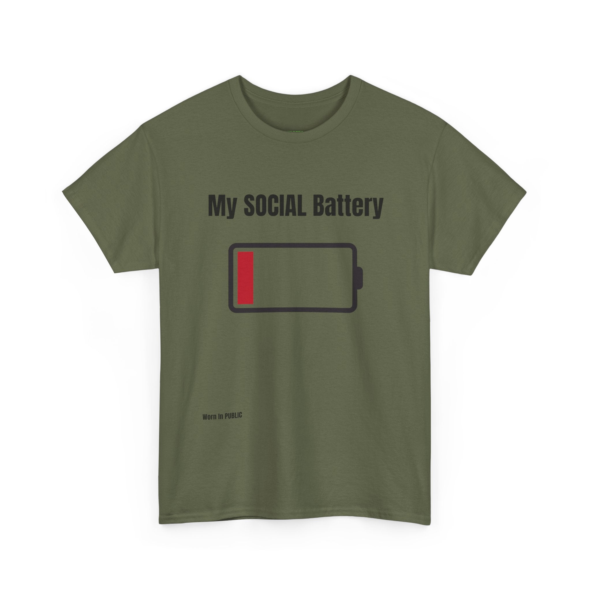 Low Battery Social Battery T-Shirt | Funny Introvert Graphic Tee