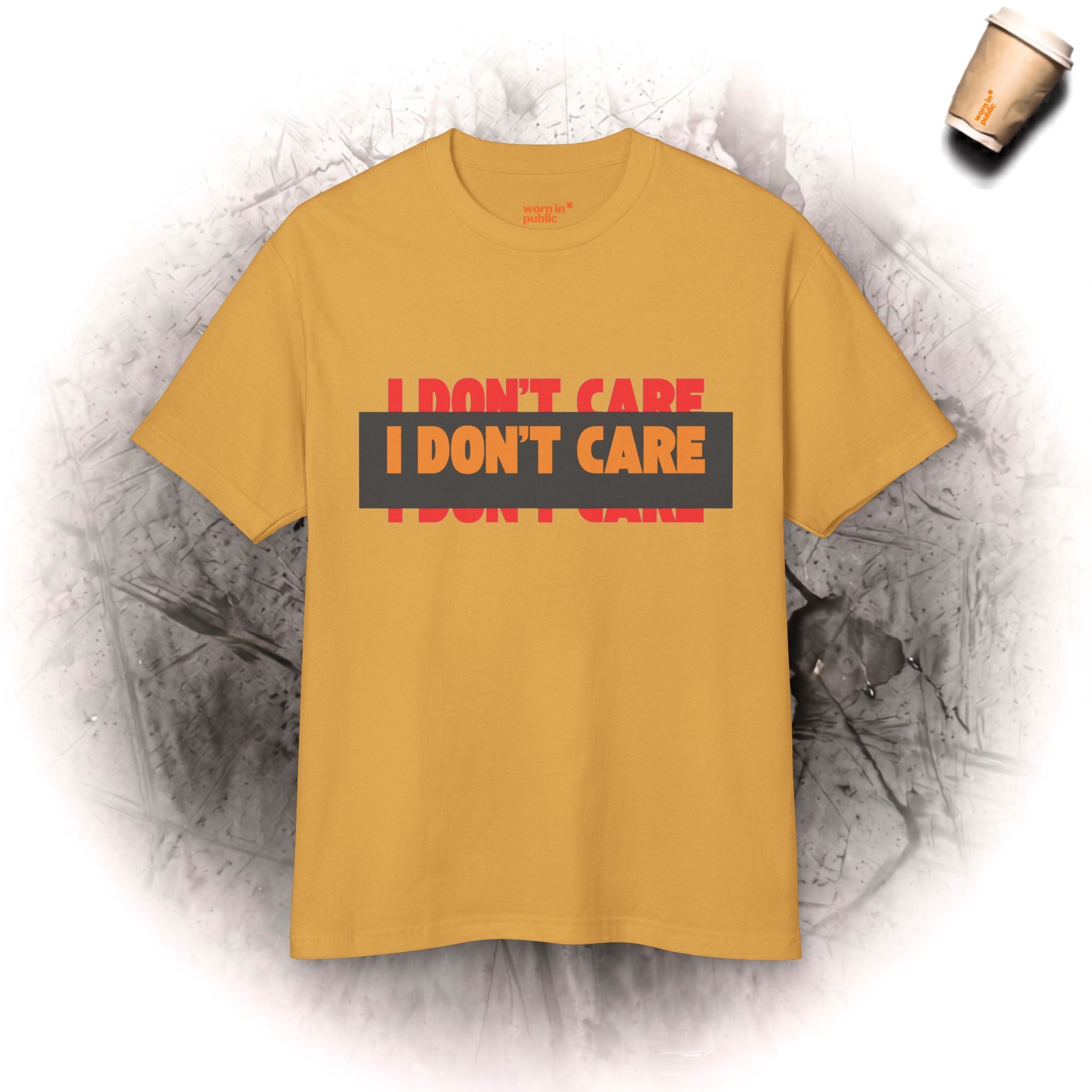 T-Shirt mit „I Don't Care“-Aufdruck | Statement-Shirt mit „I DON'T CARE“-Print