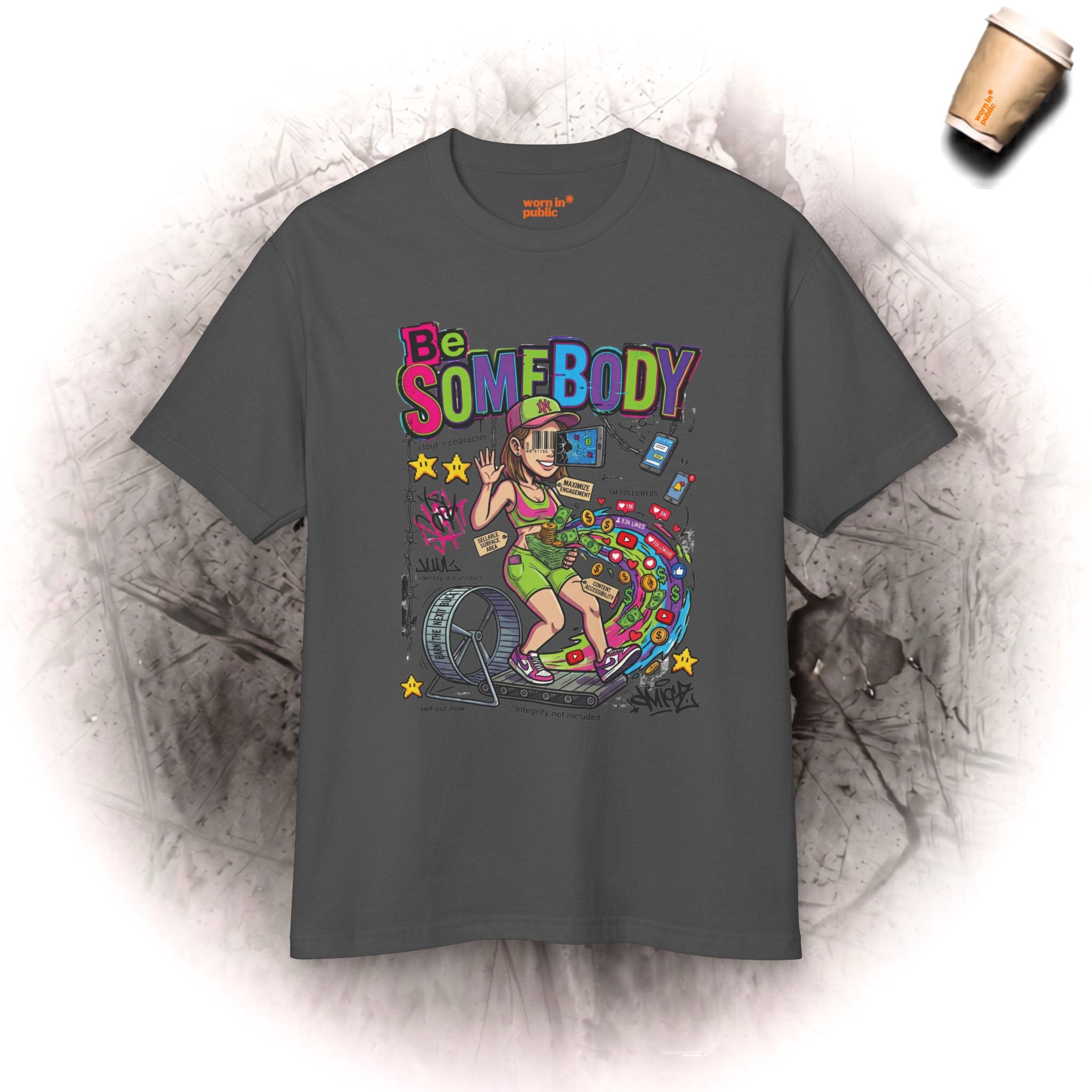 Sei Jemand | Sarkastisches Cartoon-T-Shirt für Damen im Vintage-Stil