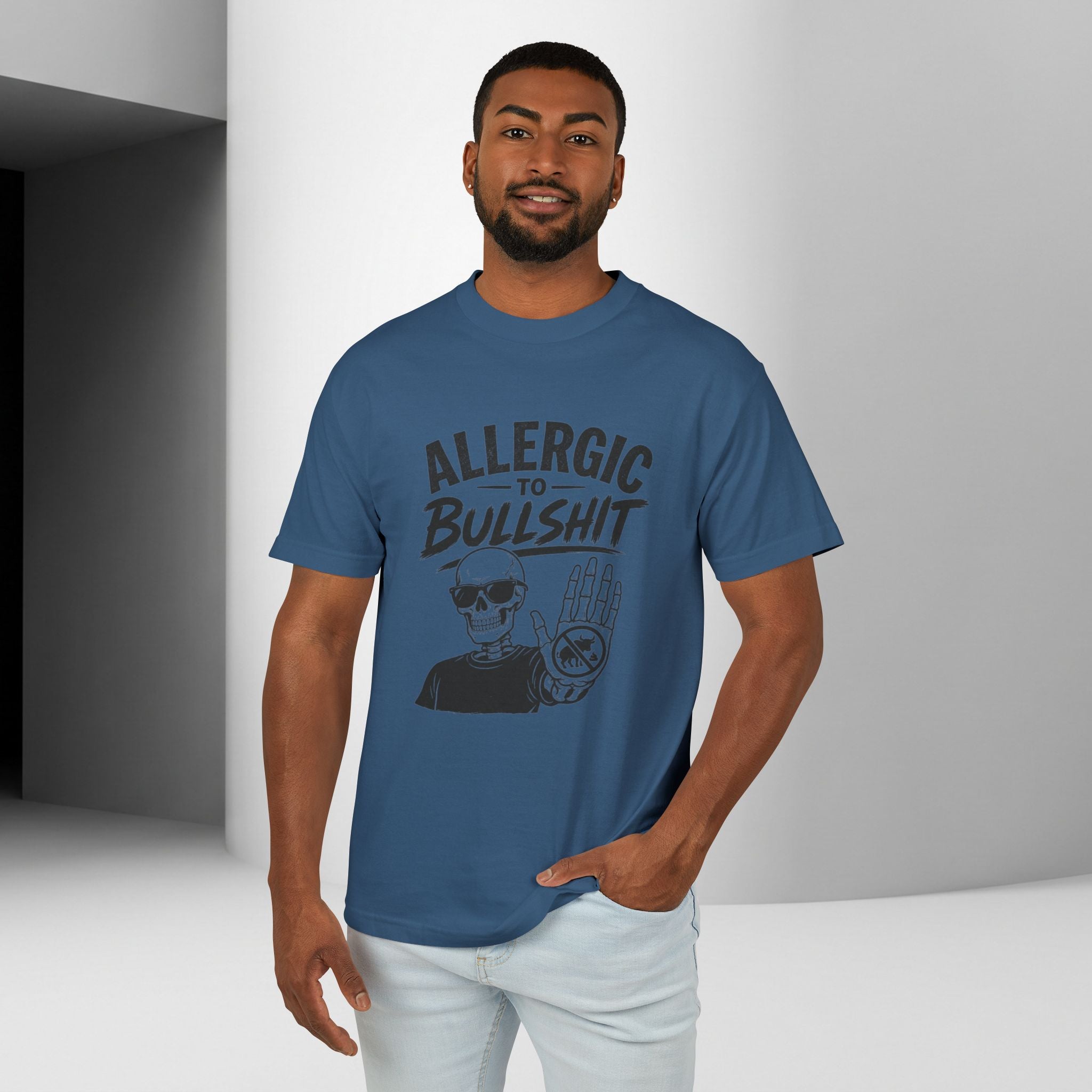 Allergic to Bullshit Unisex Tee — Graphic Skull Hand Tee
