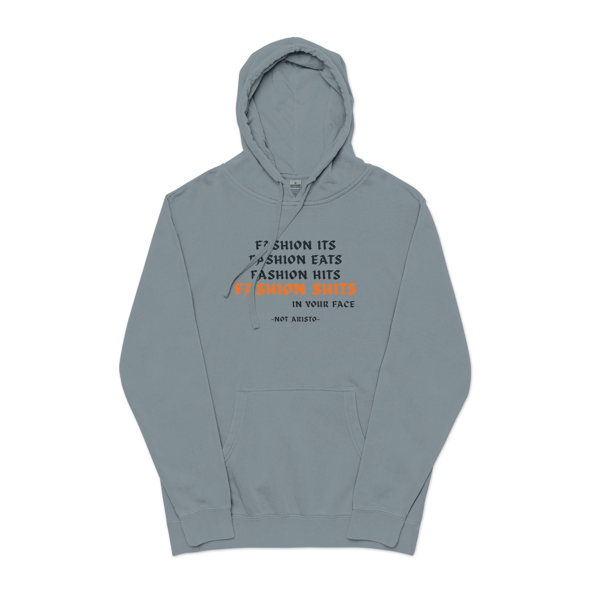 Fashion SHITS Hoodie | Minimal 'Crate' Graphic Pullover in Vintage Wash