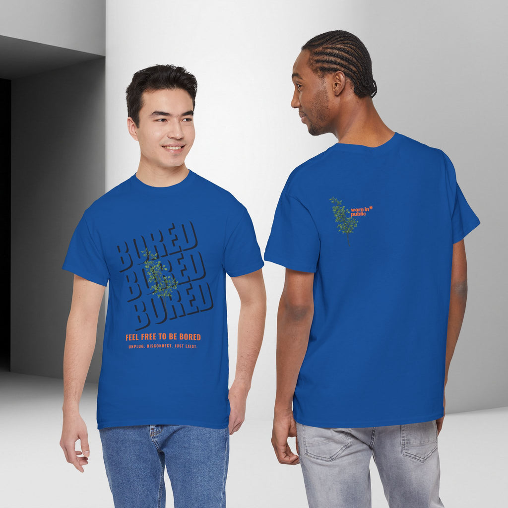 Unisex Botanical Tee — "Feel Free to Be Bored" Graphic T-Shirt