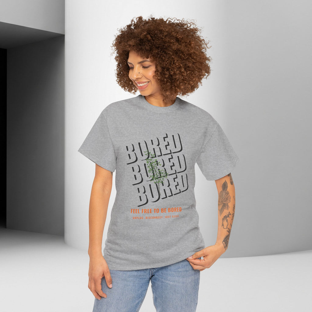 Unisex Botanical Tee — "Feel Free to Be Bored" Graphic T-Shirt