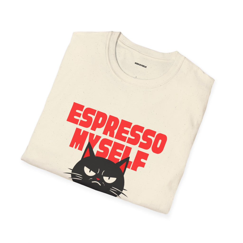 Espresso Myself Cat T-Shirt | Funny Coffee Addict Graphic Tee