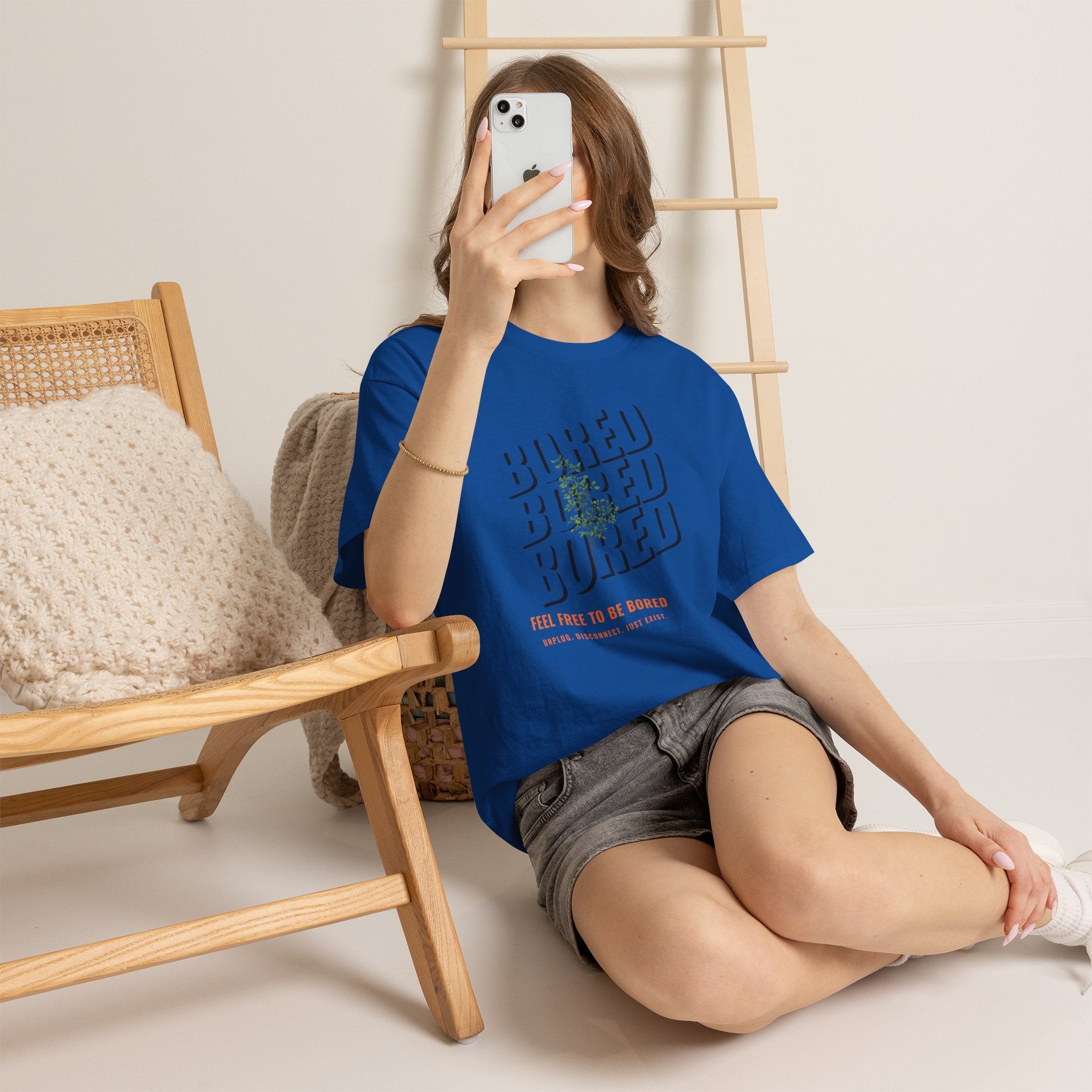Unisex Botanical Tee — "Feel Free to Be Bored" Graphic T-Shirt