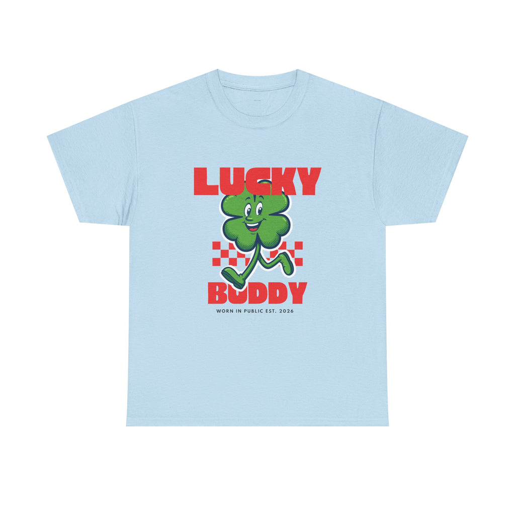 Lucky Buddy Clover T-Shirt | Retro Checker St. Patrick's Day Graphic Tee