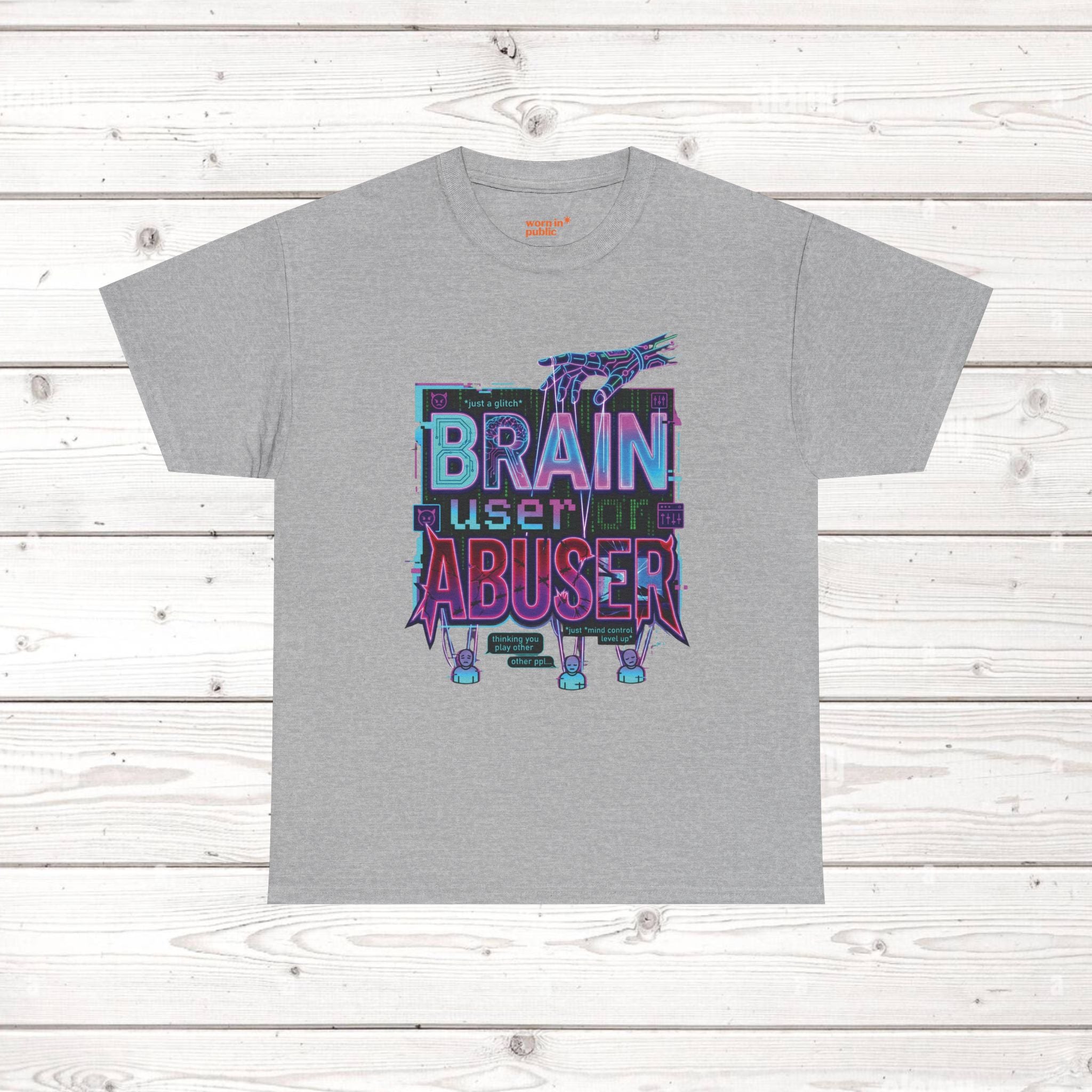 Brain User or Abuser GEN Z Unisex Tee — Retro Cyberpunk "Use Your Brain" Graphic T-Shirt