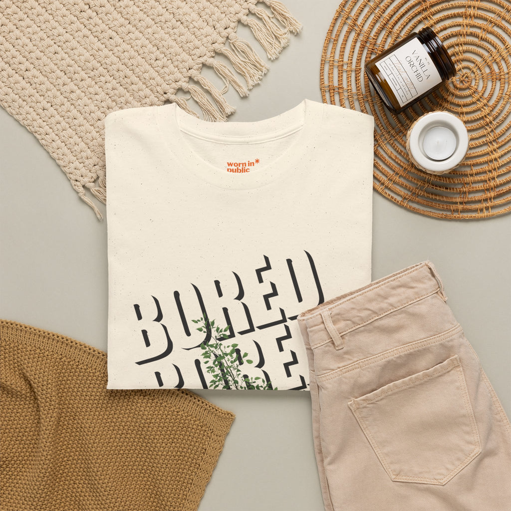 Unisex Botanical Tee — "Feel Free to Be Bored" Graphic T-Shirt