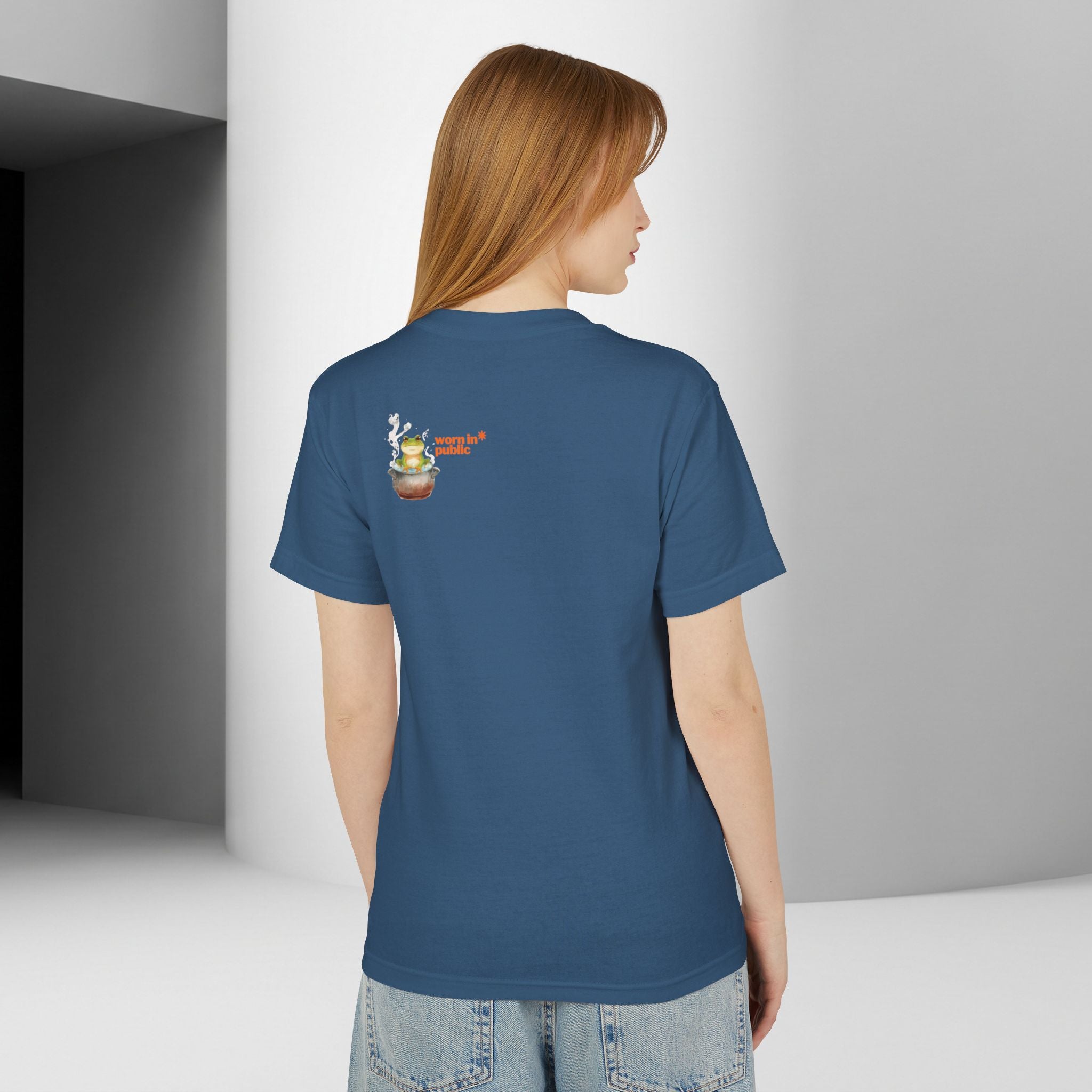 Graphic Unisex Tee — 'We Are Just The Frog in the Boiling Water' Funny Frog Shirt