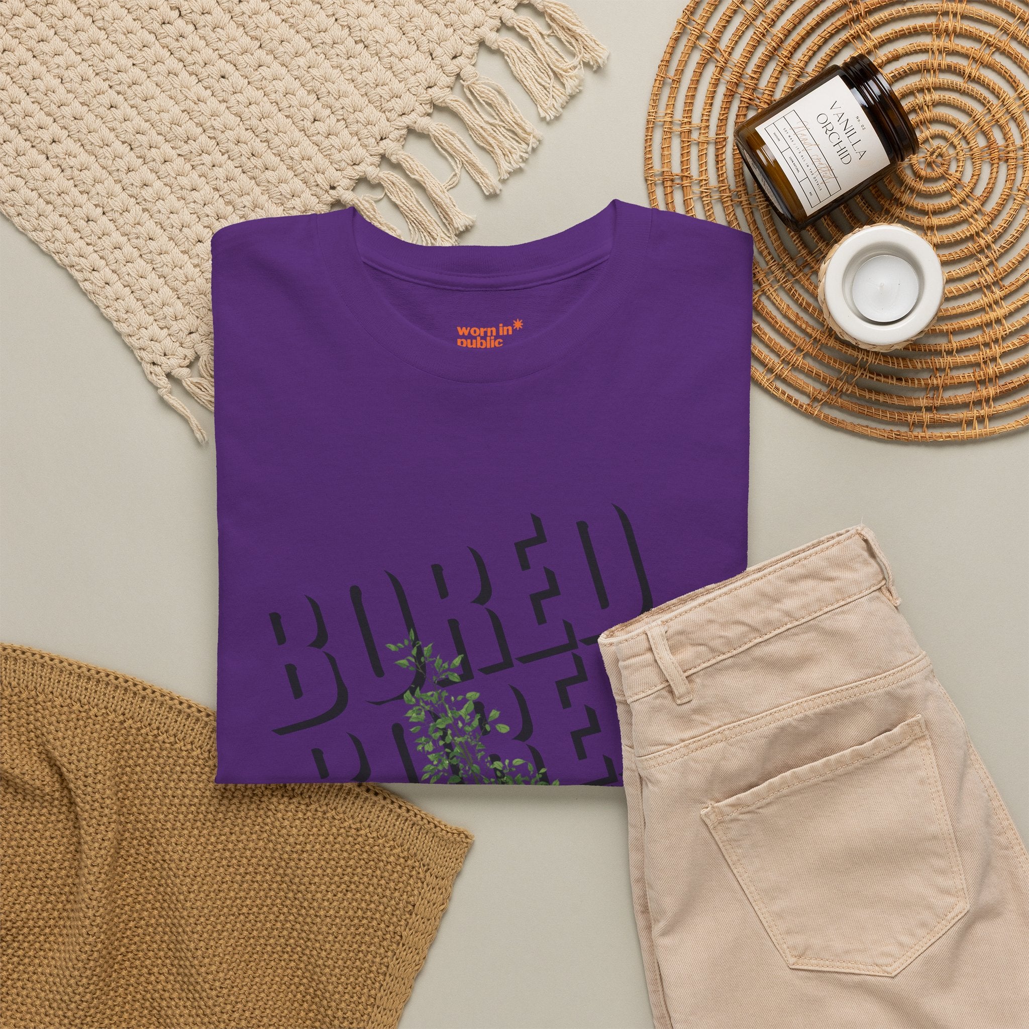 Unisex Botanical Tee — "Feel Free to Be Bored" Graphic T-Shirt