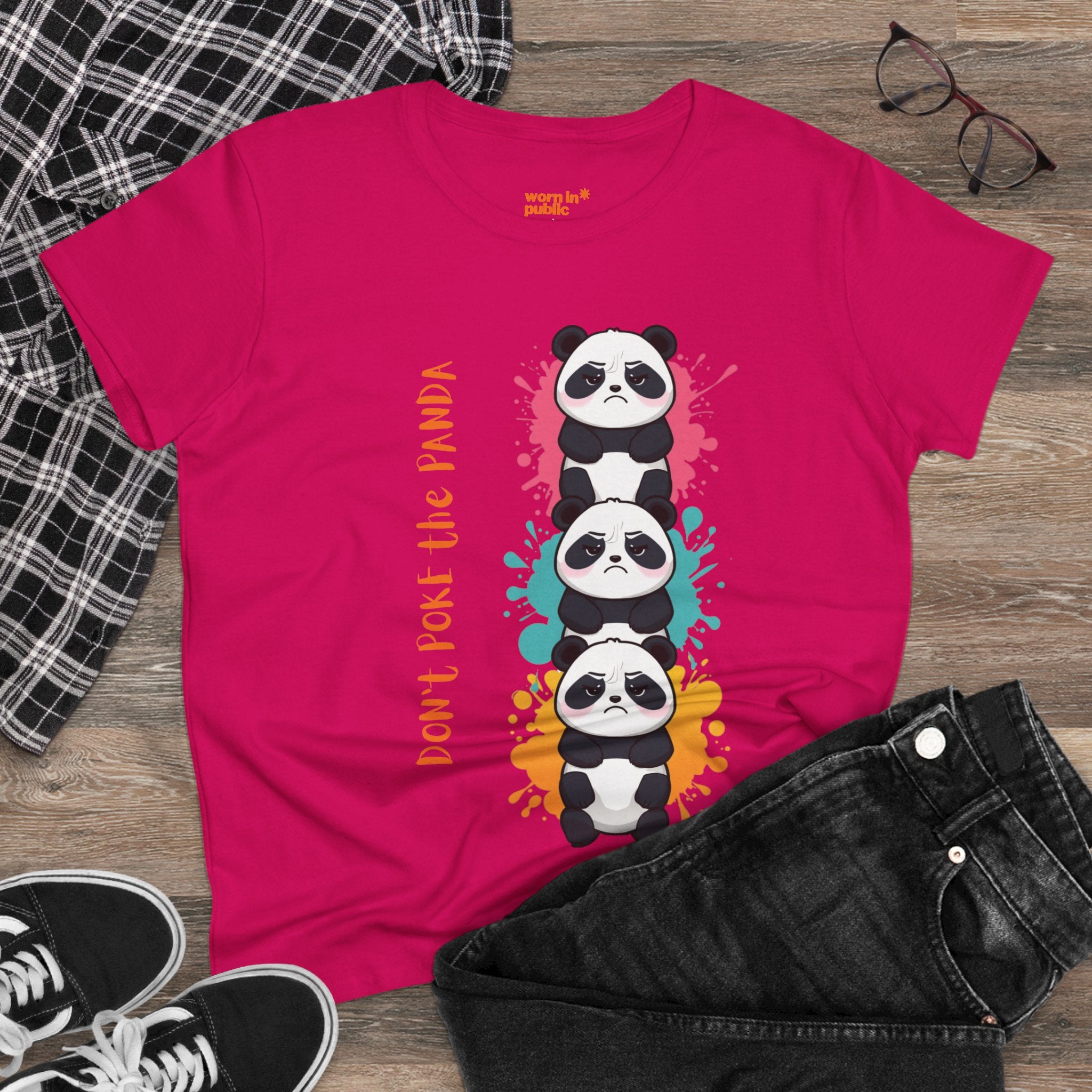 Don't Poke the Panda Women's T-Shirt | Cute Panda Stack Graphic Tee