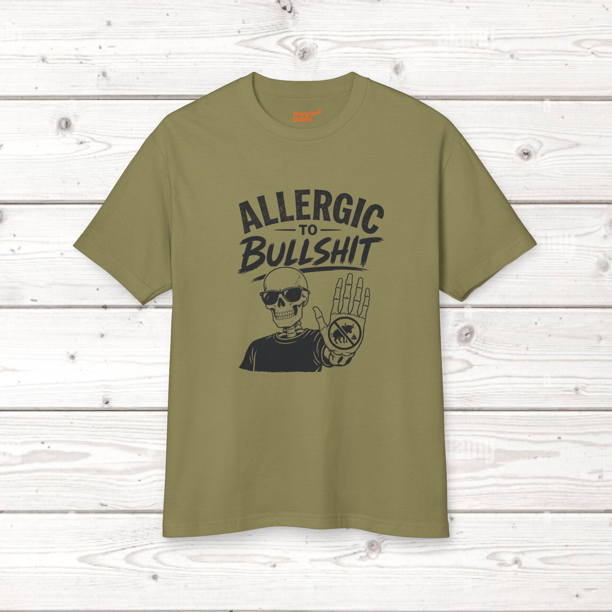 Allergic to Bullshit Unisex Tee — Graphic Skull Hand Tee