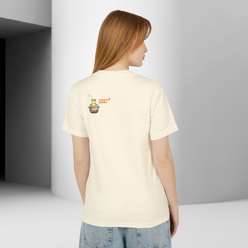 Graphic Unisex Tee — 'We Are Just The Frog in the Boiling Water' Funny Frog Shirt