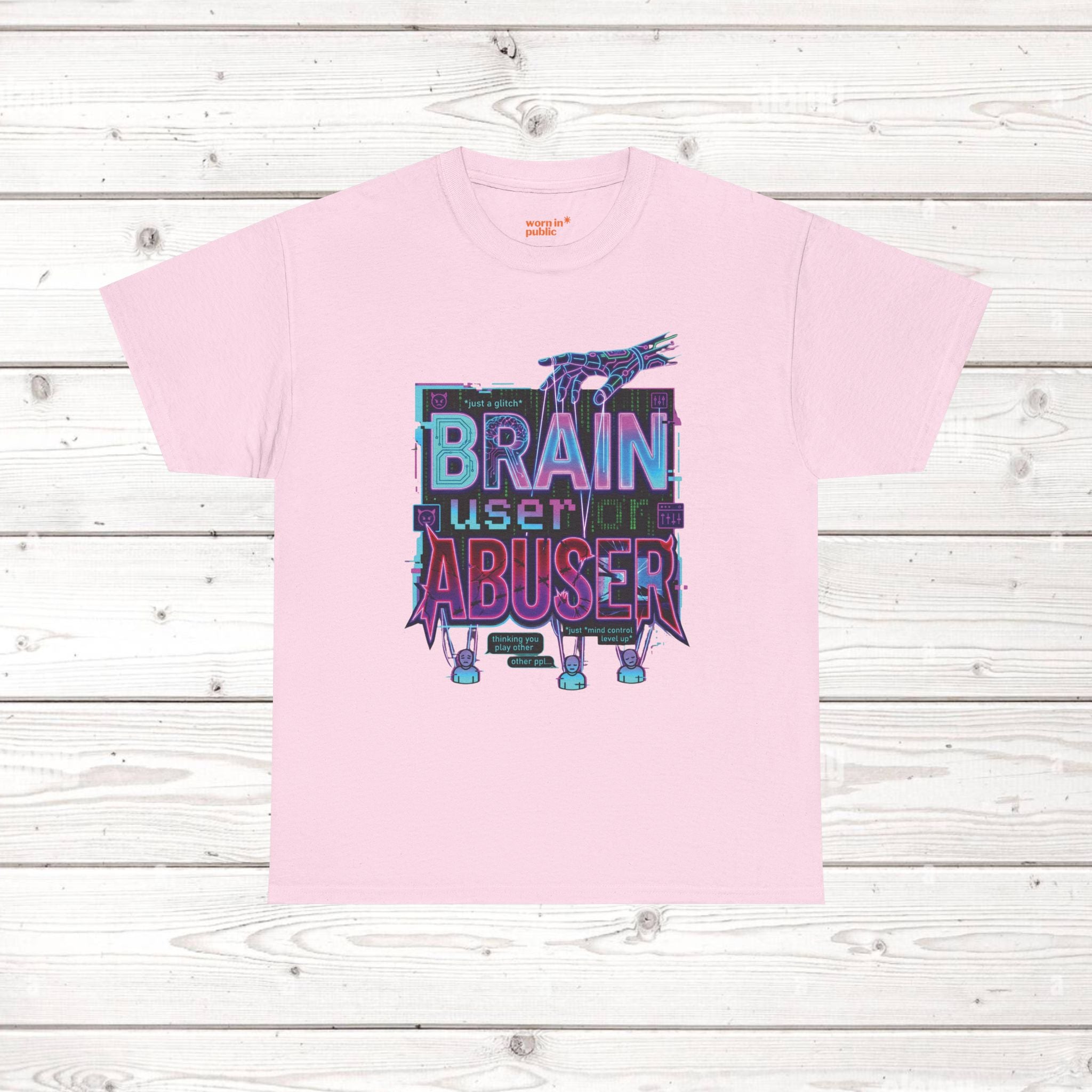 Brain User or Abuser GEN Z Unisex Tee — Retro Cyberpunk "Use Your Brain" Graphic T-Shirt