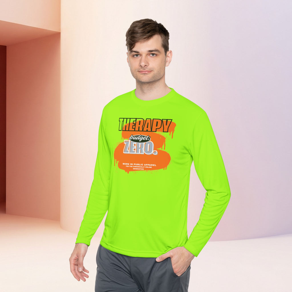 Therapy Budget Zero Long Sleeve Tee | Funny Mental Health Humor Shirt