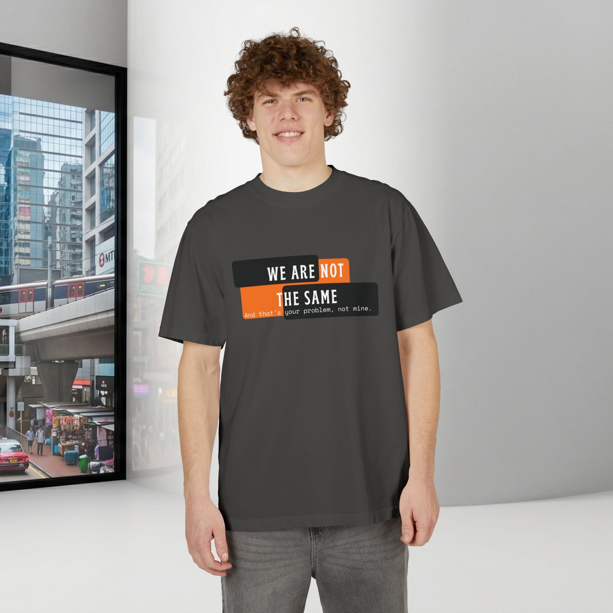 We Are Not The Same Shoulder Drop T-Shirt | Oversized Statement Graphic Tee