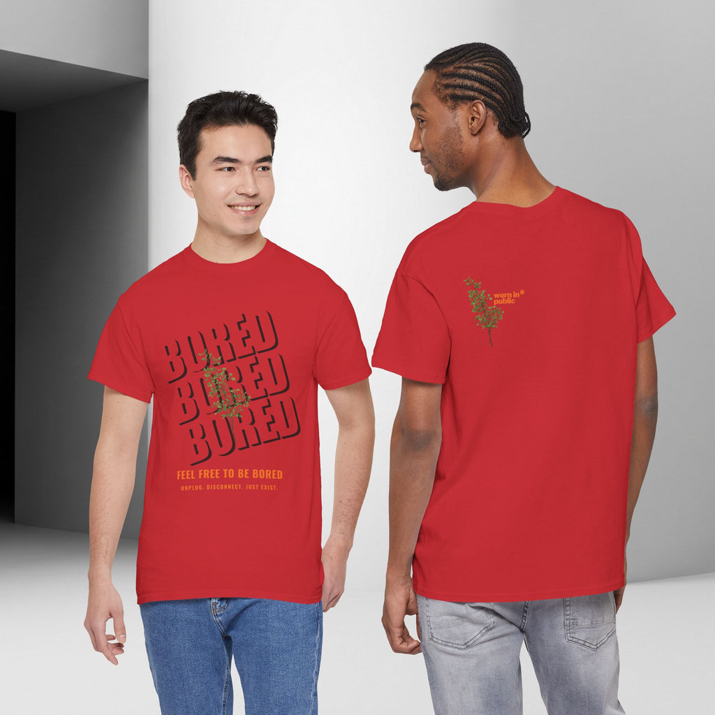 Unisex Botanical Tee — "Feel Free to Be Bored" Graphic T-Shirt