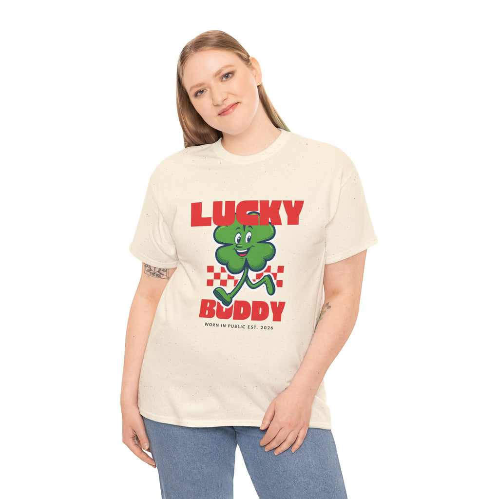 Lucky Buddy Clover T-Shirt | Retro Checker St. Patrick's Day Graphic Tee