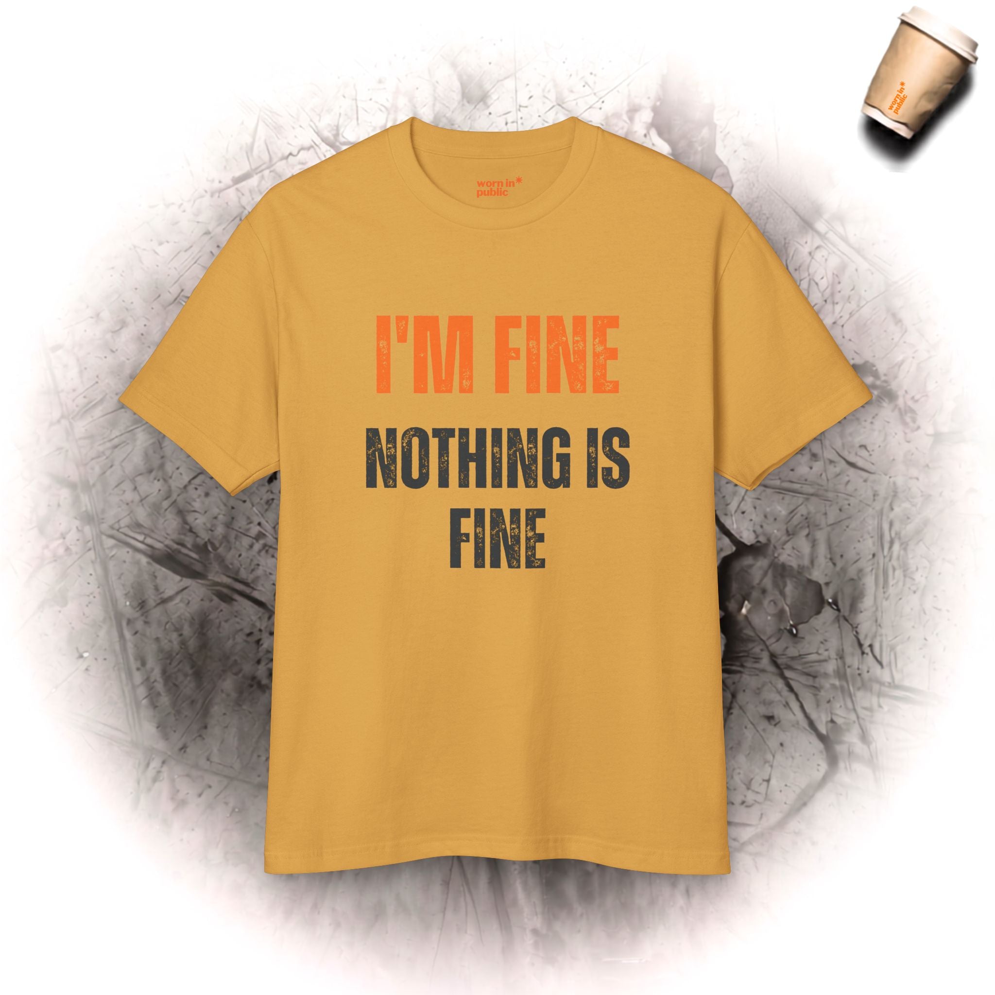 I'm Fine Nothing Is Fine V-Ausschnitt-T-Shirt | Sarkastisches T-Shirt mit Mental-Health-Humor