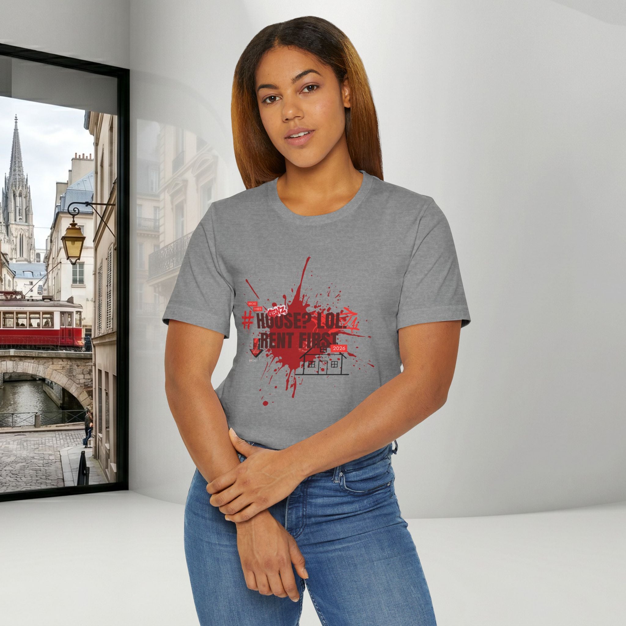 No House Only Rent Sarcastic GenZ T-Shirt | Funny Millennial Humor Tee