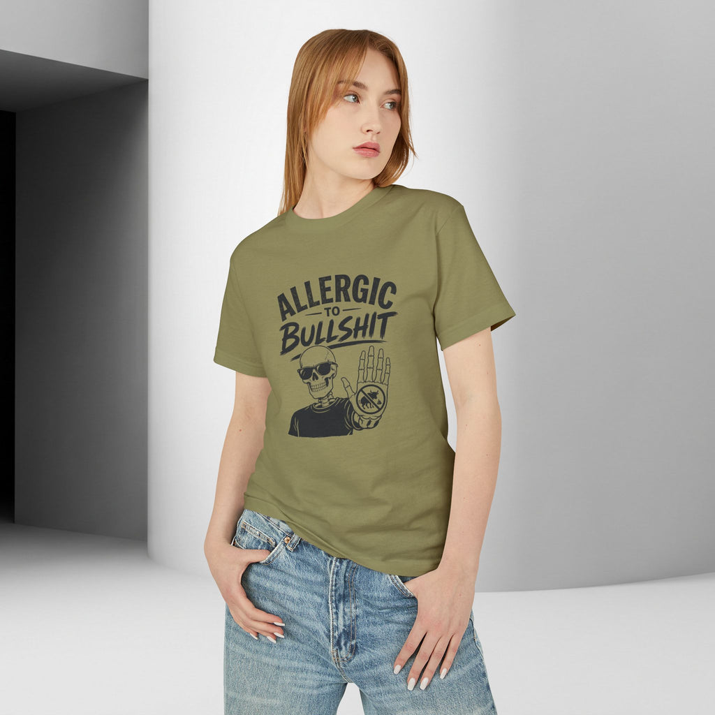 Allergic to Bullshit Unisex Tee — Graphic Skull Hand Tee