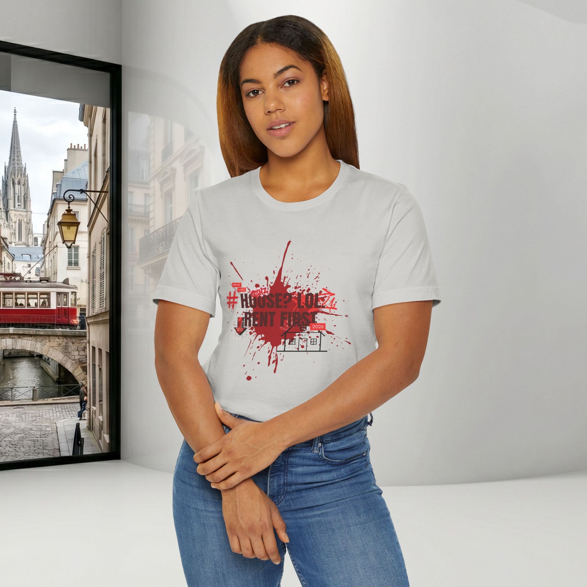 No House Only Rent Sarcastic GenZ T-Shirt | Funny Millennial Humor Tee