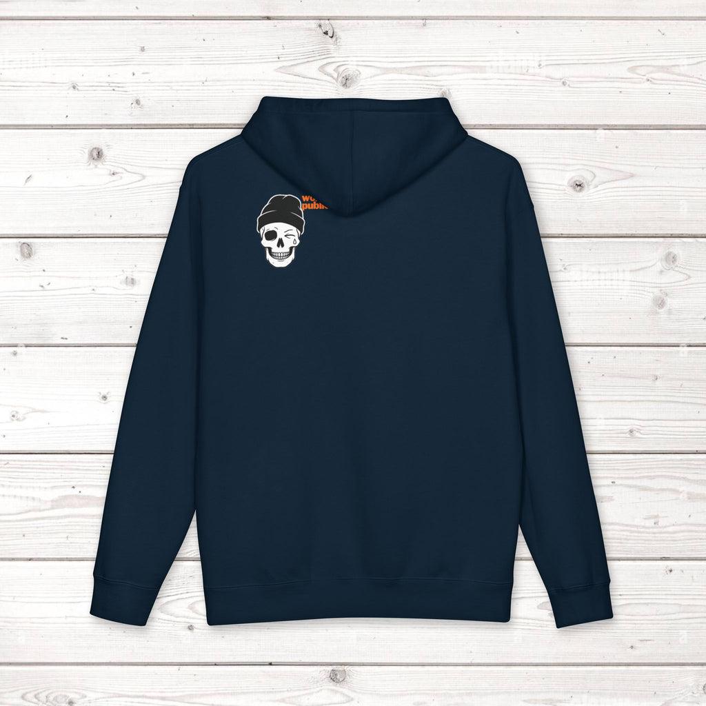 Too Tired To Care Skull Hoodie | Funny Sarcastic Graphic Sweatshirt for the Exhausted
