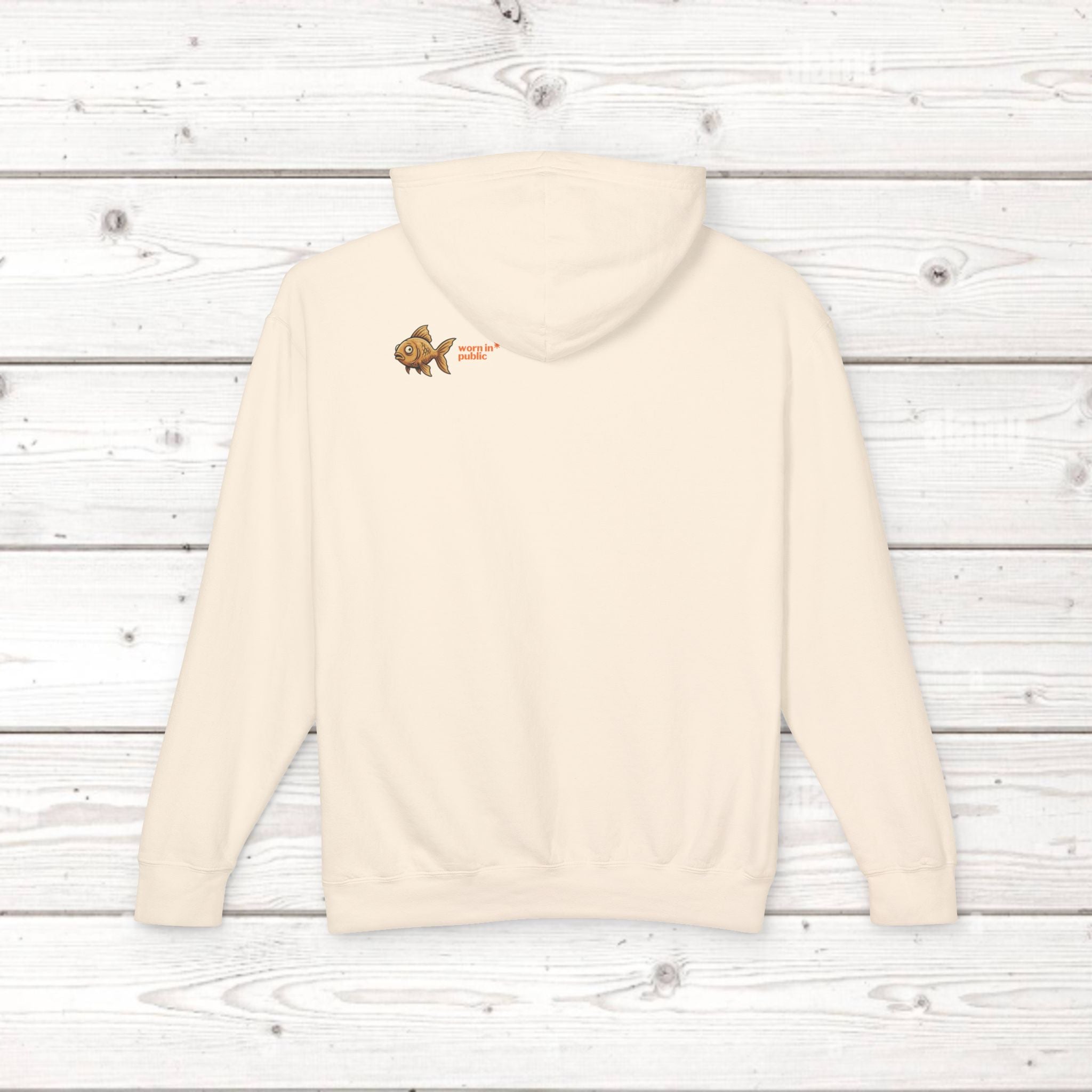Fish Brain Substitution Plan Hoodie — Vintage Unisex Surreal Graphic Pullover